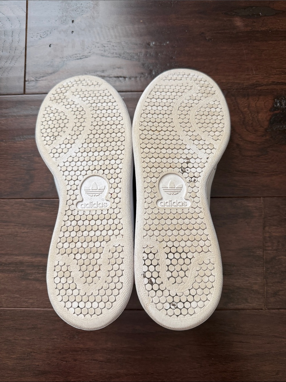 Adidas Stan Smith Boys 5.5 White Sneakers Pink Heel Tab Women’s 7.5 Equivalent - Picture 4 of 6